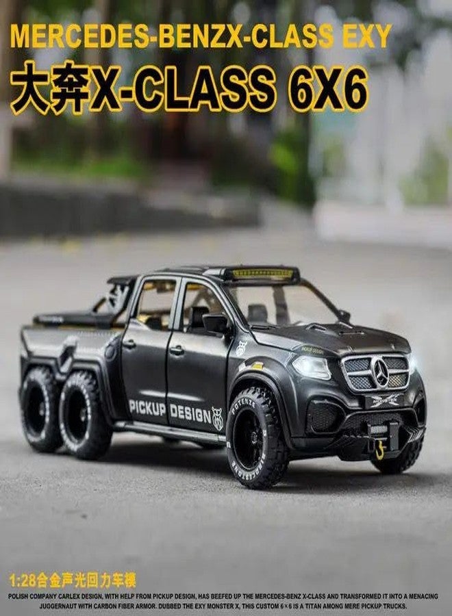 KING FORU 1:24 Scale Exclusive Alloy Metal Pull Back Die-cast Car Model with Sound Light Mini Auto Toy for Kids Metal Model Toy Car with Sound and Light (1.24 Amg Benz-Class Exy 6X6 -Black) - Image 2